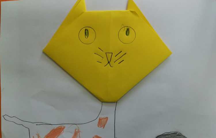 اوریگامی سر گربه 5