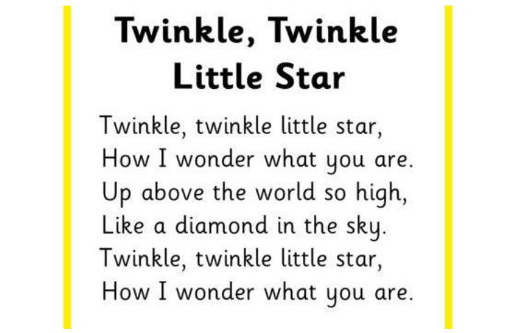 خواندنِ بخشی از شعر Twinkle توسط یکی از زبان آموزان