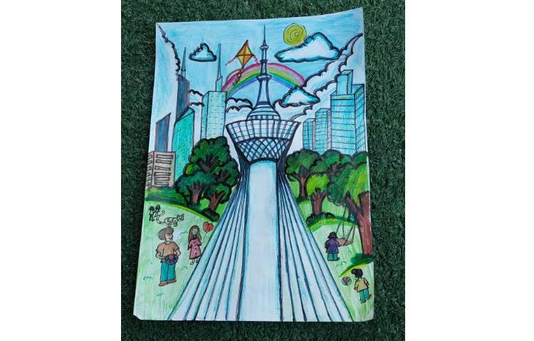 آثار هنری دانش آموزان برای مسابقه تهران شهر من