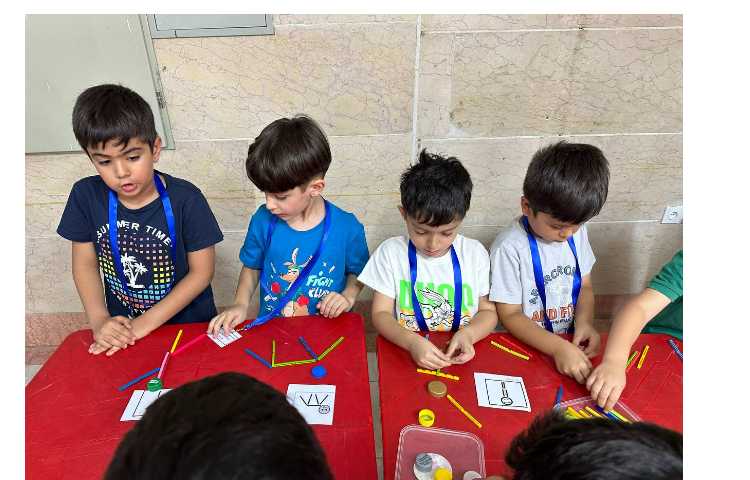 آدمک ورزشکار با ابزار چوب خط و تصویرک الگو 5