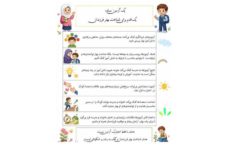 آزمون غربالگری و استعدادیابی دانش آموزان دوره ابتدایی 1