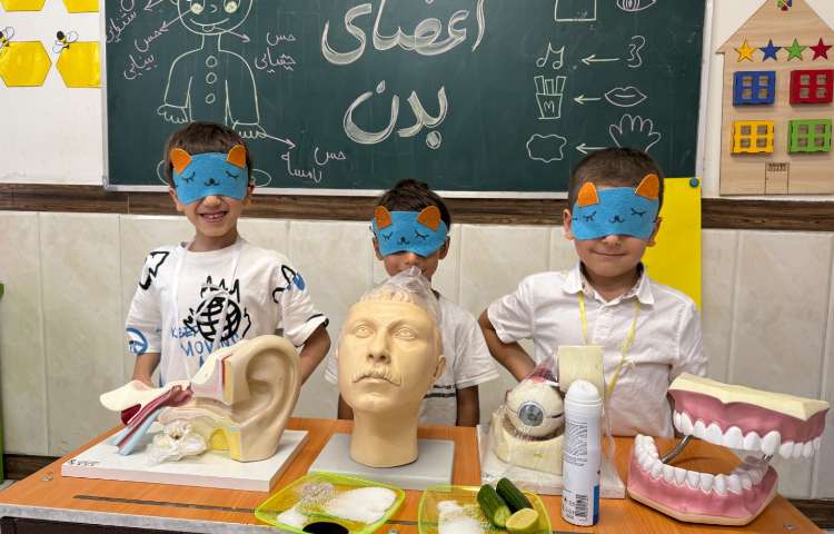 آشنایی با اعضای بدن و حواس پنجگانه و نمایش مولاژ اعضای بدن