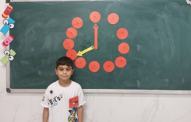 آشنایی و تثبیت مفهوم ساعت، باهدف آشنایی با مفاهیم ساعت و تشخیص عقربه‌های ساعت و دقیقه، با بازی در کل