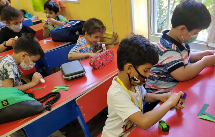 :آموزش الگو به صورت ریتمیک و درست کردن حلقه های عروس دریایی به صورت الگو، کلاس انگور 3