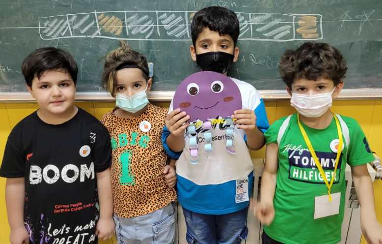 :آموزش الگو به صورت ریتمیک و درست کردن حلقه های عروس دریایی به صورت الگو، کلاس پرتقال