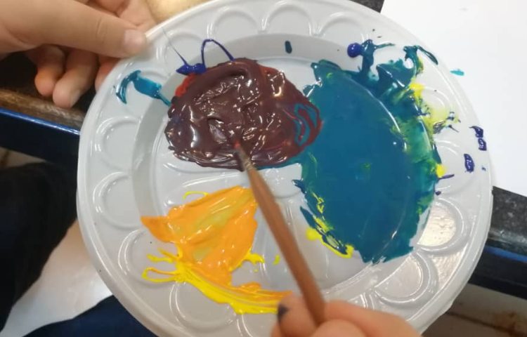 آموزش ترکیب رنگ ها با گواش 1