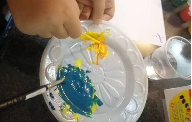 آموزش ترکیب رنگ ها با گواش 6