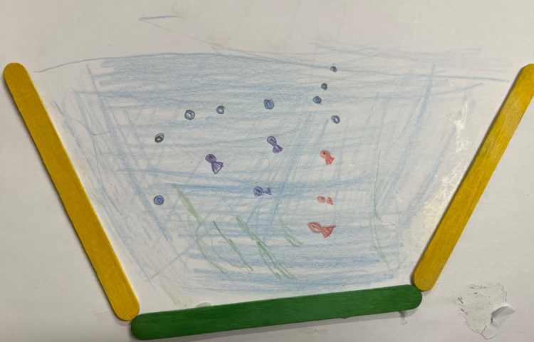 آموزش تنگ ماهی کلاژ ونقاشی 6
