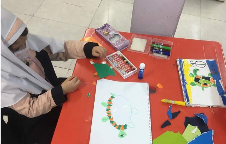 آموزش تکنیک کلاژ ( کشیدن لاک پشت ) 9