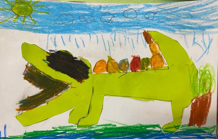 :آموزش حروف (س-او) کاردستی سوسمار، کلاس انگور 5