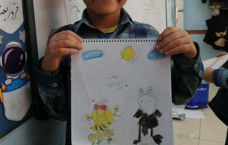 آموزش خلاق نقاشی زنبور پایه دوم دبستان 1