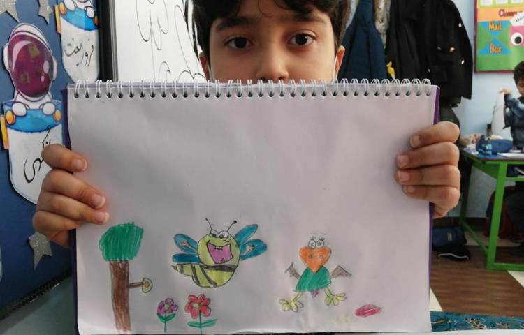 آموزش خلاق نقاشی زنبور پایه دوم دبستان 2