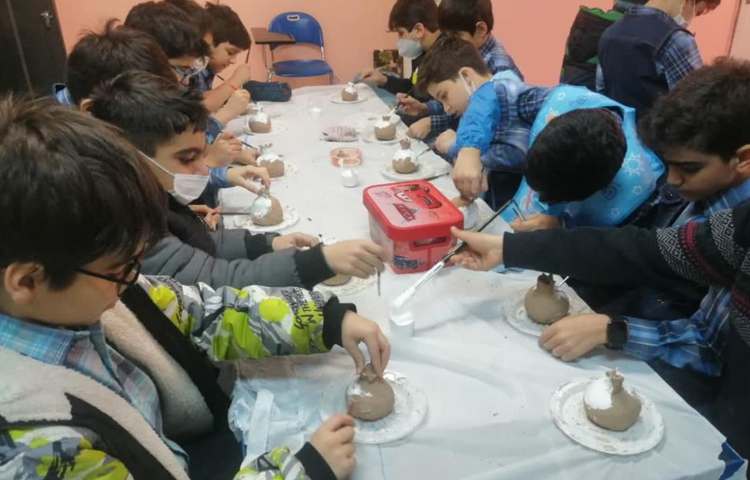 آموزش رنگ کردن انار سفالی پایه چهارم 4