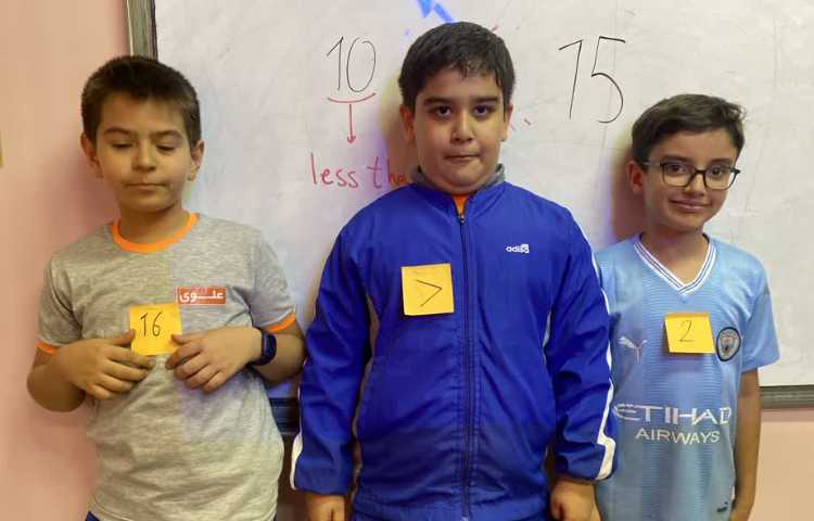 آموزش ریاضی less than,greater than,equal to 1