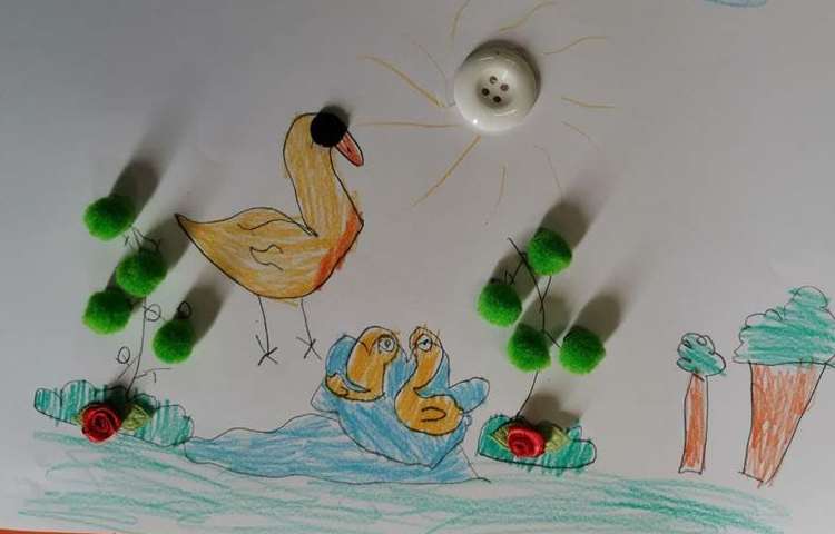 آموزش ساخت دست سازه و نقاشی اردک پایه اول دبستان 2
