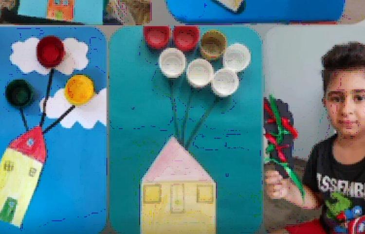 آموزش ساخت کاردستی در کلاس تابستانی خلاقیت 8