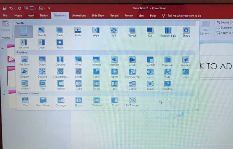 آموزش سربرگ transitions 2
