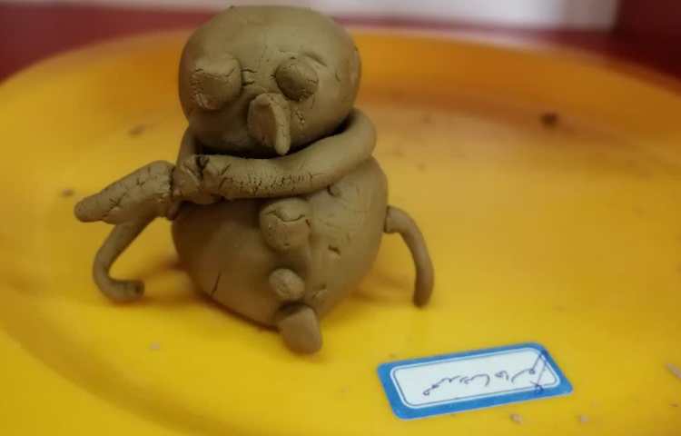 آموزش سفالگری (آدم برفی)