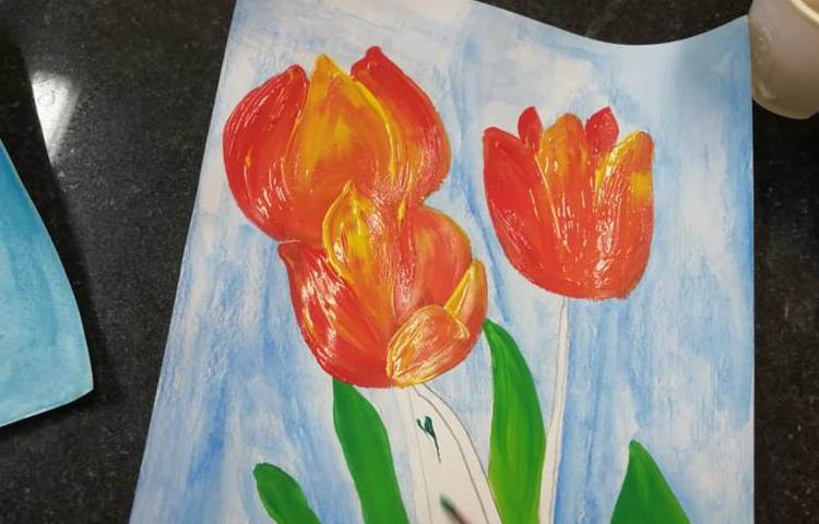 آموزش طراحی گل لاله پایه چهارم 4