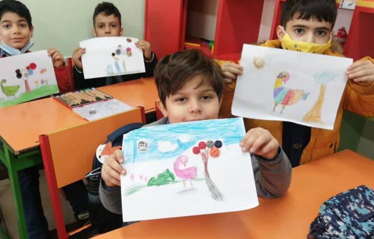 آموزش نقاشی با دکمه پایه اول 5