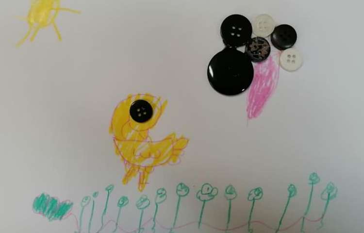 آموزش نقاشی با دکمه پایه اول 6