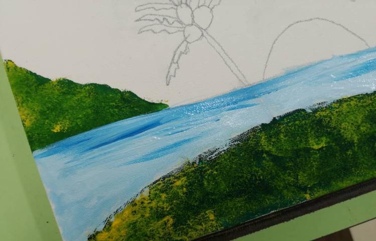 آموزش نقاشی با رنگ روغن روی بوم 2