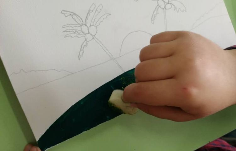 آموزش نقاشی با رنگ روغن روی بوم 5