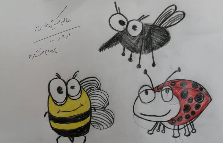 آموزش نقاشی حشرات 1