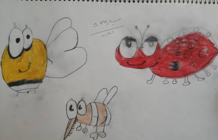 آموزش نقاشی حشرات 2