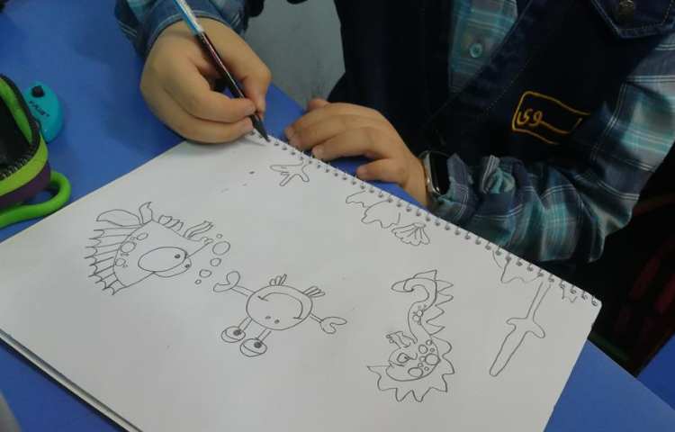 آموزش نقاشی حیوانات دریایی 2