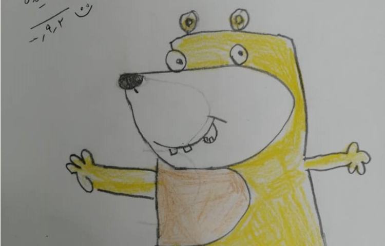 آموزش نقاشی خرس با عدد 3 انگلیسی 1