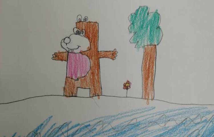 آموزش نقاشی خرس با عدد 3 انگلیسی 2