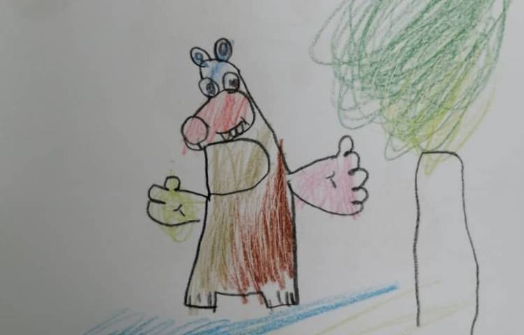 آموزش نقاشی خرس با عدد 3 انگلیسی 4