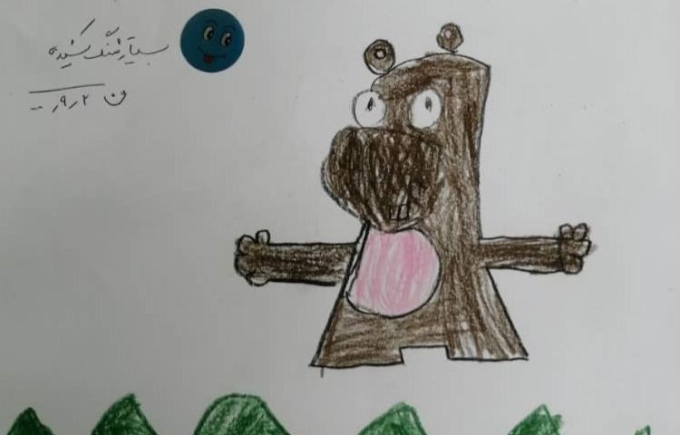 آموزش نقاشی خرس با عدد 3 انگلیسی 5