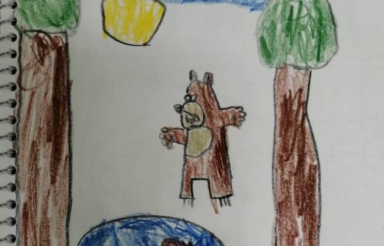 آموزش نقاشی خرس با عدد 3 انگلیسی 6