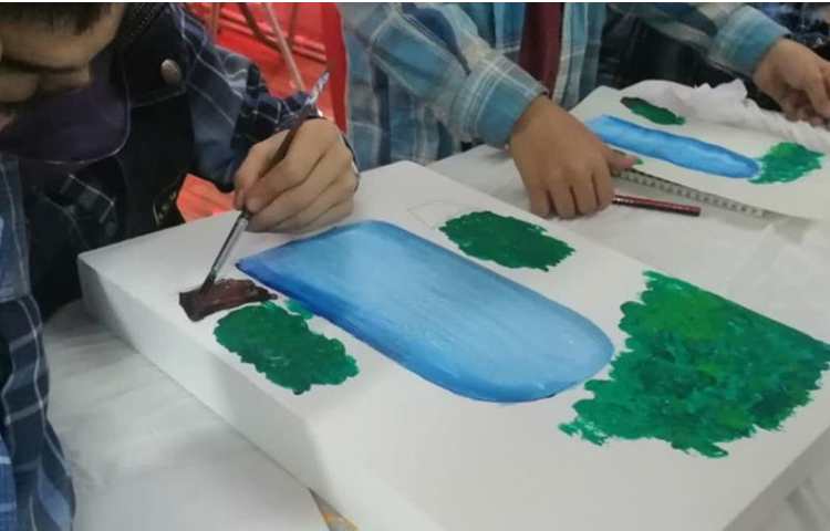آموزش نقاشی رنگ روغن روی بوم نقاشی پایه چهارم 1