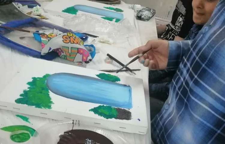 آموزش نقاشی رنگ روغن روی بوم نقاشی پایه چهارم 2