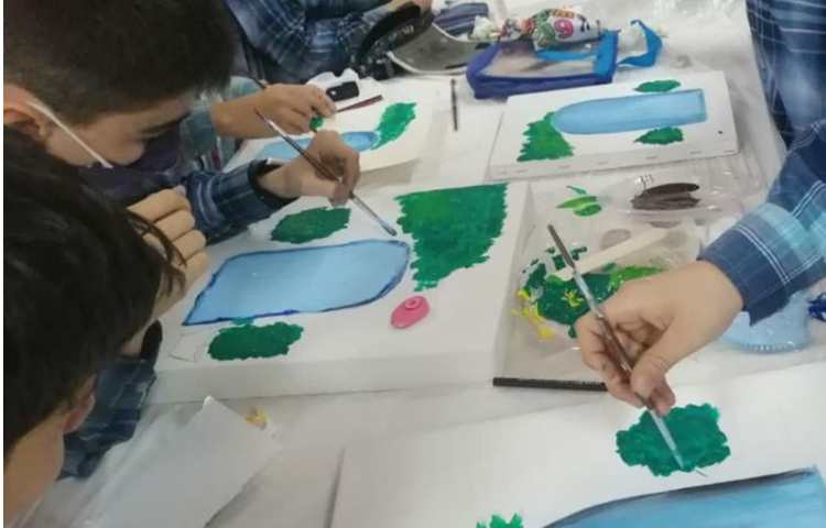 آموزش نقاشی رنگ روغن روی بوم نقاشی پایه چهارم 4