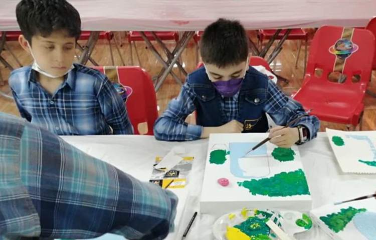 آموزش نقاشی رنگ روغن روی بوم نقاشی پایه چهارم 5