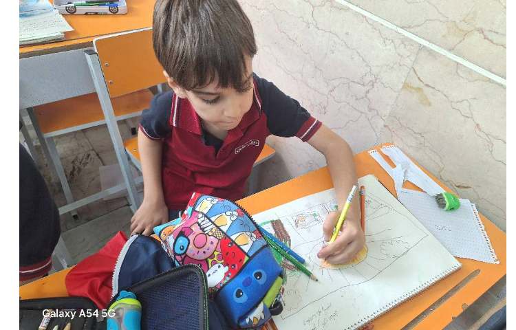 آموزش نقاشی ساحل و غروب خورشید پایه اول 2