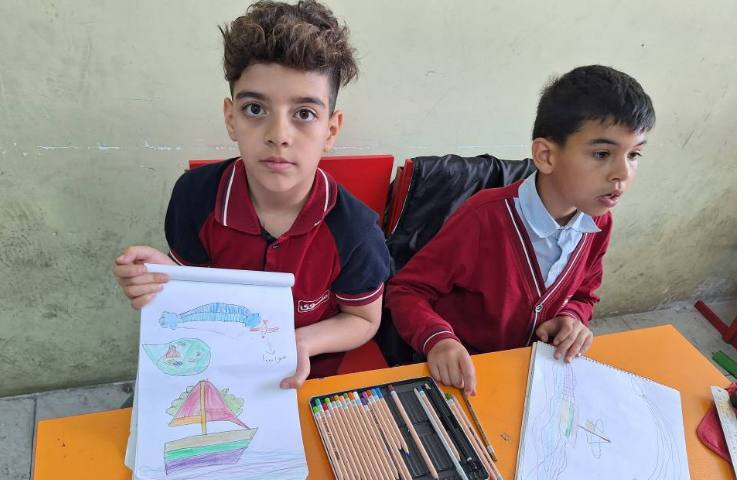 آموزش نقاشی قایق بادبانی نقاشی خطی 1