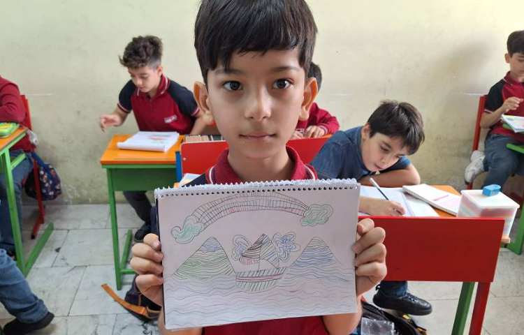 آموزش نقاشی قایق بادبانی نقاشی خطی 2