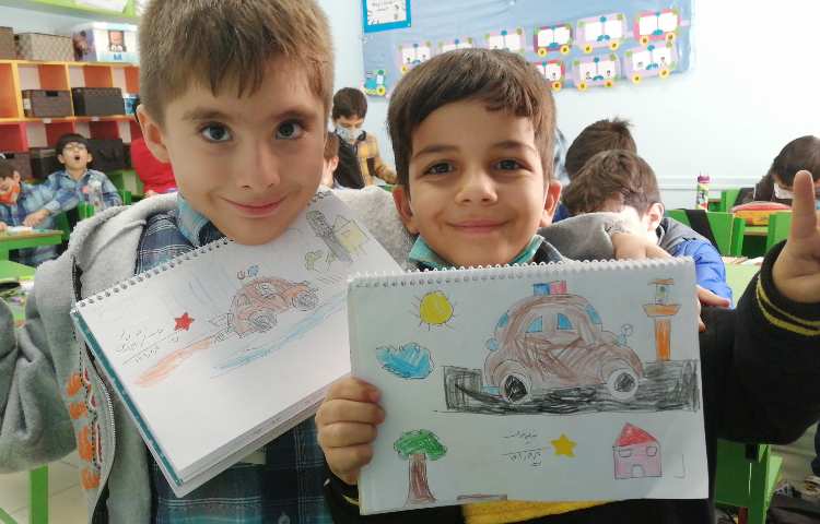 آموزش نقاشی ماشین دانش آموزان پایه اول 2
