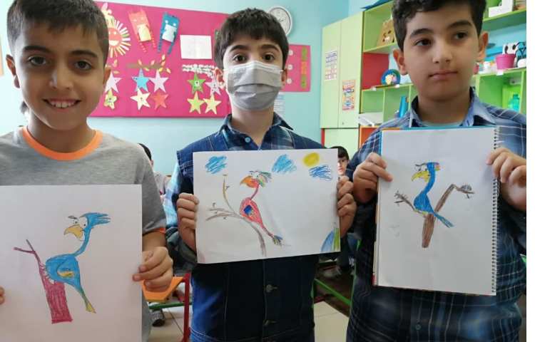 آموزش نقاشی و طراحی پرنده پایه سوم دبستان