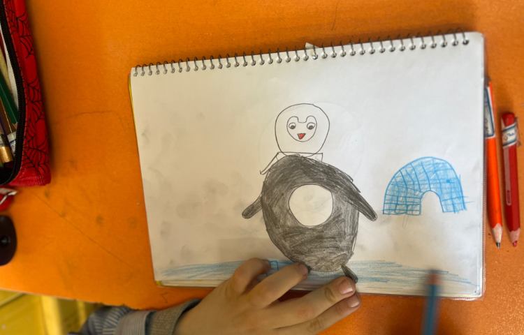 آموزش نقاشی پنگوئن 3