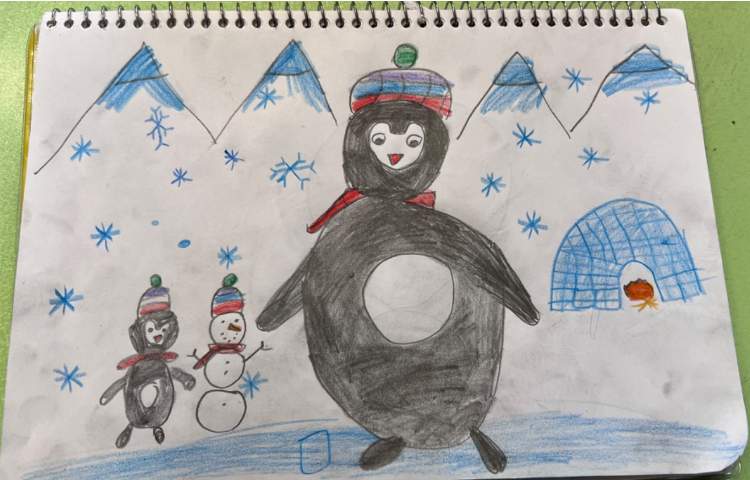 آموزش نقاشی پنگوئن 8