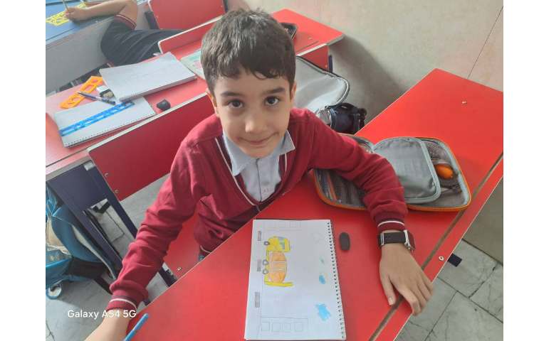 آموزش نقاشی کامیون ،ماشین سیمان 4