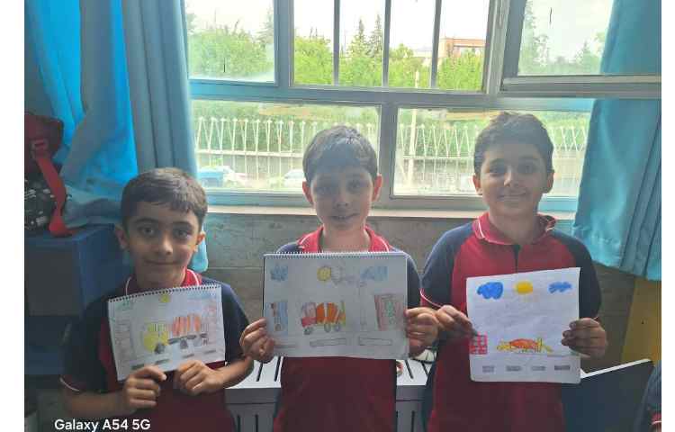 آموزش نقاشی کامیون ،ماشین سیمان 6