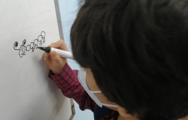 آموزش نقاشی کرم با دایره 1