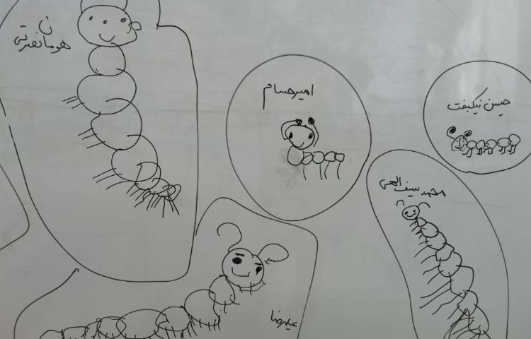 آموزش نقاشی کرم با دایره 6